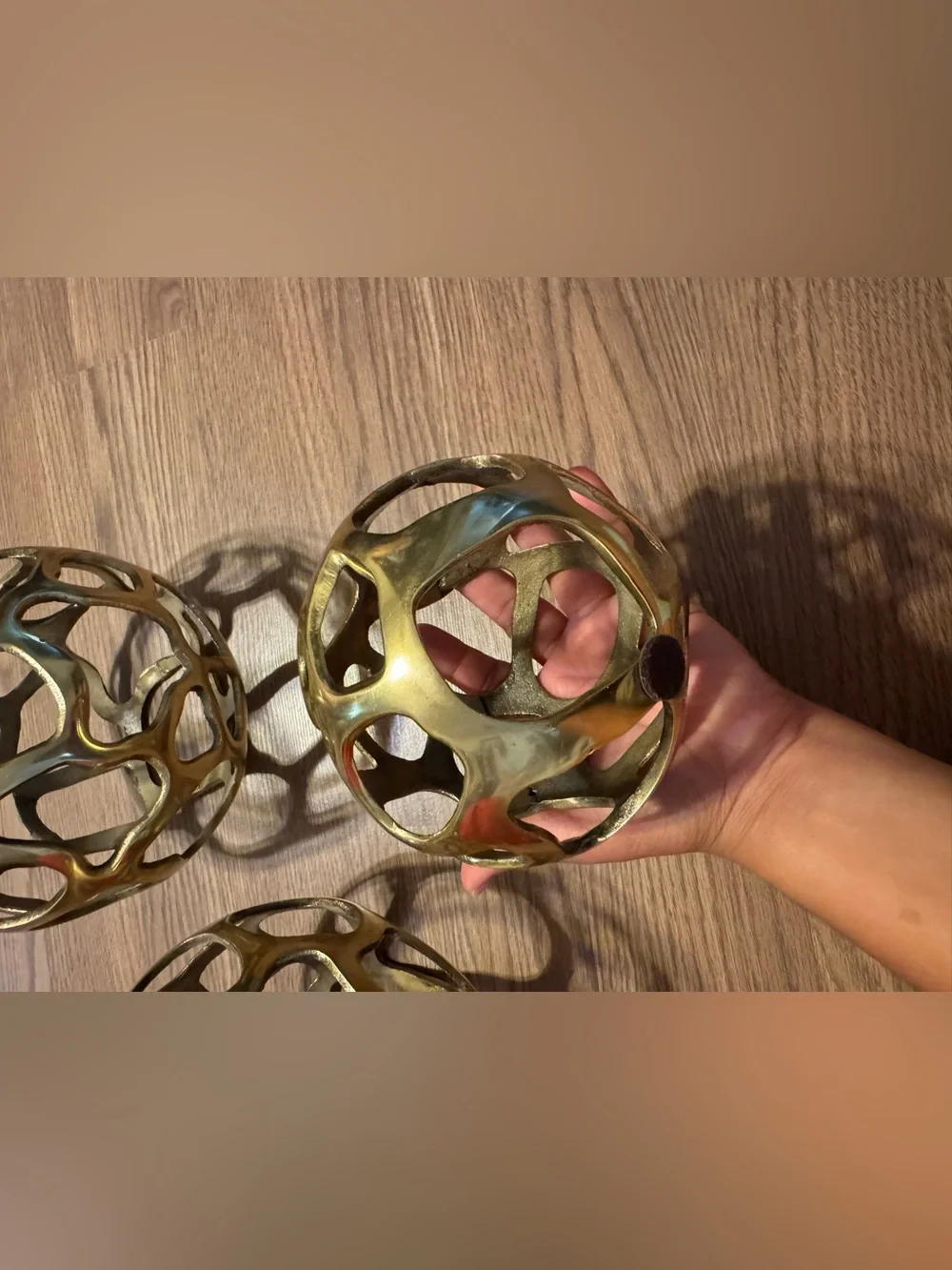 Decorative Openwork Metal Orb Set - Accent